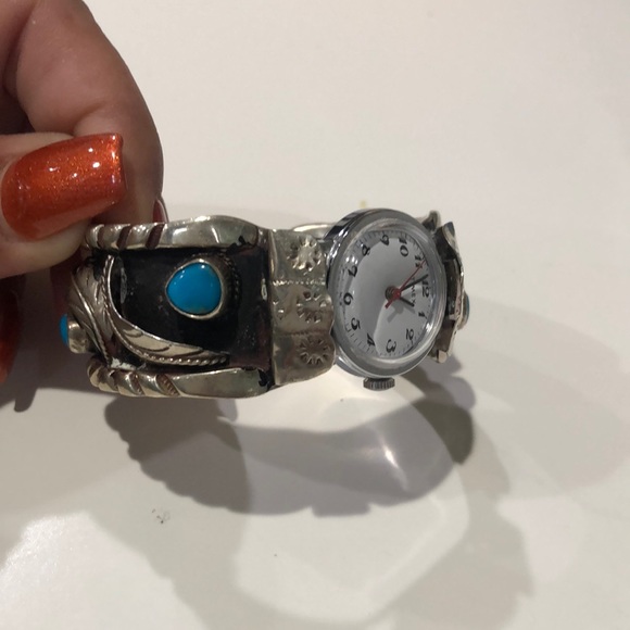 Navajo Sterling Silver Turquoise cuff watch